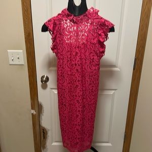 Pretty pick lace dress